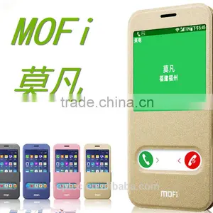 MOFi Open Window Flip Leather Cases for Samsung Galaxy A8,A8000,SM-A800F,with Slide to Answer the Phone Function thumbnail-1