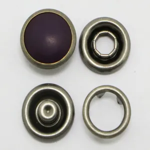 333#11.7mm Hard Pearl Snap Button Brown Color for Denim Shirs for LEE Logo thumbnail-1
