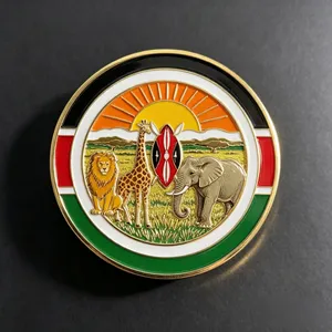 Africa Kenya Feature Resin Fridge Magnet Custom Country Tourist Souvenir Hard Enamel Pin Keychain Gift Set thumbnail-3