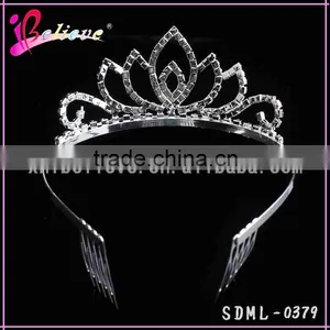 Luxury Tiara Hair Jewelry Wholesale Tiara Crown Crystal Stone Wedding Tiara for Young Girls thumbnail-4