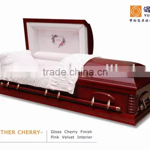 Female Esther Cherry Wooden Coffin(Carb Certificated) thumbnail-1