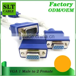 SLT DB15 Pin VGA Male to 2 VGA Female Adapter Splitter Y Cable thumbnail-4
