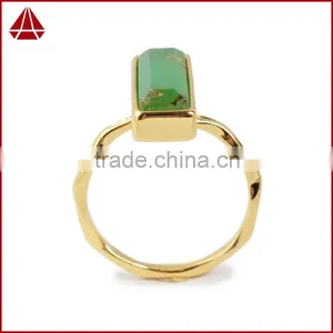Natural Green Jade Chrysoprase Gemstone Set Into a 18k Gold Bezel Ring thumbnail-5