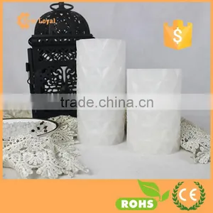 Rhombus Pattern Carving Pure White LED Candle Light With Button Battery Operated thumbnail-4