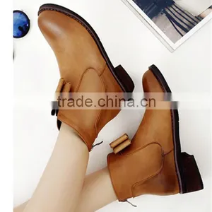 Cute Young Girls Bowknot Lustrascarpe Colore Brown Hiking 2.5cm Boots thumbnail-4