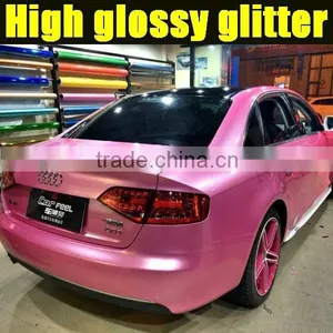 Glossy Pearl Glitter Pink Car Wrapping thumbnail-6