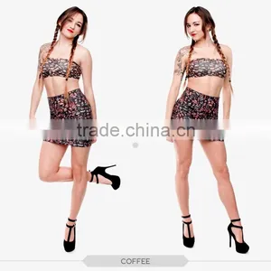 Women Fashion Coffee Sexy Girls Tight Slim Mini Skirt High Quality 3d Digital Full Print Custom Hot Sale Tube Stretchy Skirt thumbnail-1