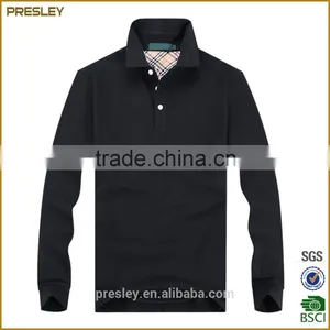 Wholesale Price Black Longsleeve Men's Polo t Shirts thumbnail-2