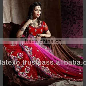 Red & Pink Wedding Saree thumbnail-1