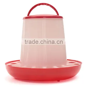 Hot Sale Plastic 16x9.5x18.5cm 1.5kg White+Red Plastic Feeder Baby Chicken Chicks Hen Poultry Feeder Lid Handle thumbnail-2
