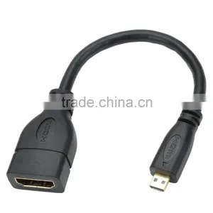 CHEERLINK Hot Selling HDMI 1.4 Female to Micro HDMI Male Cable - Black (16.7cm) thumbnail-1