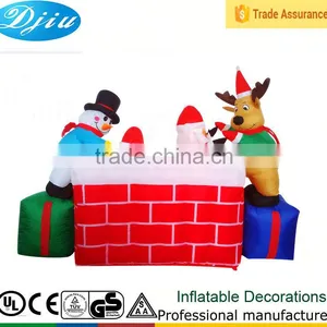 DJ-XT-01 Inflatable Christmas Santa Claus Emerge Chimney Lighted Decoration thumbnail-1