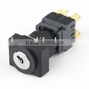 GA6-16HJ-22Y3 CNGAD 16mm 3-position Rectangular Key Selector Switches thumbnail-1