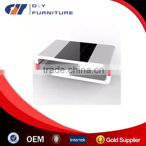 New Design Curved High Gloss White Coffee Table thumbnail-1