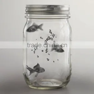 16oz Glass Mason Jars With Metal Lid thumbnail-1