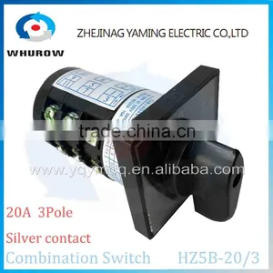 Combination Switch HZ5B-20/3 Silver Contact Ui 380V Ith20A 3 Poles 3positons(1-0-2) Cam Rotary Universal Changeover Switch thumbnail-2