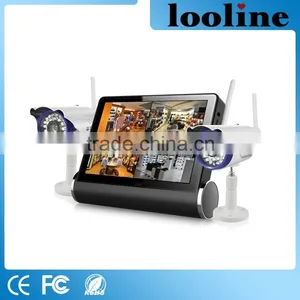 Looline 7 LCD Capacitive Touch Screen Overlay 4Ch HD Wifi CCTV Camera Security Recordable HD Camera System Kit thumbnail-6