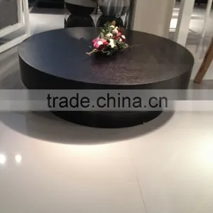 Round Modern Center Table Oak Veneer thumbnail-1