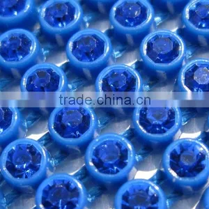 SS8 Colored Rhinestone Trimming/D115 Plastic Base With Sapphire Cup Chain for Wedding Dress/ Rhinestone Banding(RT-240-A-COL) thumbnail-1