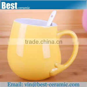 Yellow Promotion Tea Ceramic Cup With Spoon thumbnail-1
