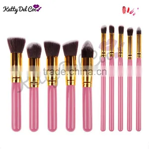 Cosmetics Brush Wholesale 10pcs Gold Alumium Luxury Best Quality Professional Makeup Brush Set thumbnail-3