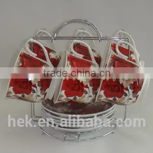 Flower Colored Tea Cup and Saucer Sets thumbnail-5
