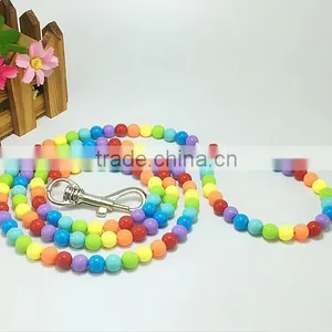 Luxury Pet Cat Dog Collar and Leash Set Colorful Beads Pearl Collar for Small Puppy thumbnail-6