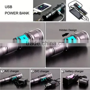 POPPAS 6611 Newest USB Led Flashlight Hunting Waterproof Power Bank Flashlight thumbnail-5