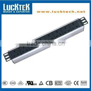 19" 1.0U 8 WAY UK TYPE WITH POWER INDICATOR LIGHT thumbnail-1