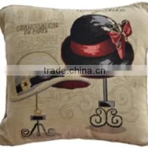 Hat Pattern Jacquard Fashion Cushion thumbnail-1