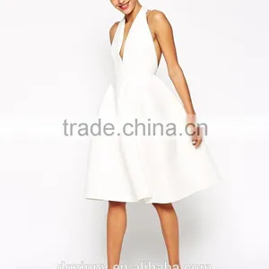 Fashion Plain Dyed Plunging Front Woman Dress Open Back Prom Dresses 2015 thumbnail-3