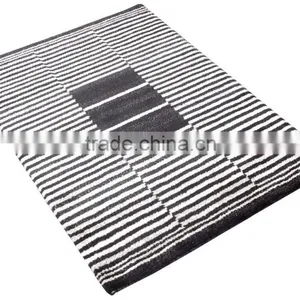 Hand Woven Wool Shaggy Rugs Stripes Design Brown/Cream Colour thumbnail-2
