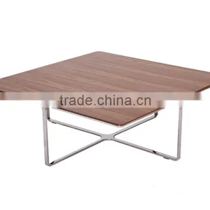Furniture Table Walnut Veneer 304# Stainless Steel Accent Cocktail Table thumbnail-1