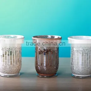 Glass Mosaic Decorative Hurricane Lantern thumbnail-4