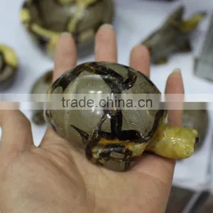 New Animal Cravings Natural Dragon Septarian Quartz Crystal Carved Tortoise thumbnail-3