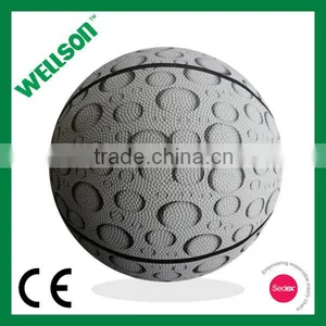 Printed Size 7 White Rubber Basketball thumbnail-1