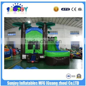 Jungle Theme 0.55mm PVC Tarpaulin Cheap Inflatable Castle Slide thumbnail-1