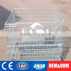 Custom Made Fold Container Storage Warehouse Galvanized Wire Cage With Wheels thumbnail-1