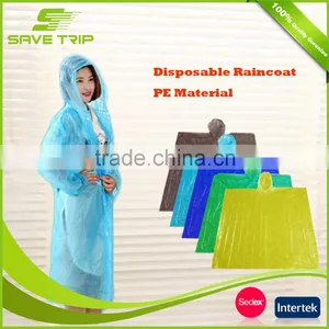 Wholesale Free Sample Transparent PE Fashional Cheap Prices Disposable Ladies Raincoat thumbnail-1