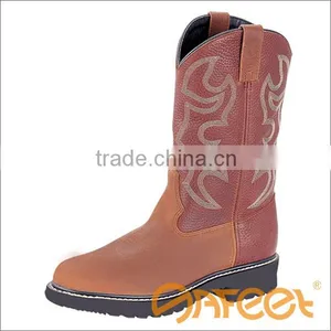 High Fashion Boots, Embroidery Work Boots High Heel Steel Toe Safety Shoe SA-N009 thumbnail-1