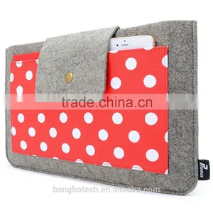 Wool Felt Material With Canvas Carrying Sleeve for Macbook 11/12 Inch Laptop Cover thumbnail-5