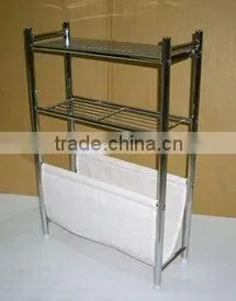 2 Tier Slim Storage Cart Bathroom Furniture With Basket thumbnail-1