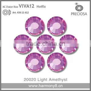 PRECIOSA Flat Back Hot Fix Rhinestones, Light Amethyst MC Chaton Rose VIVA12 thumbnail-1