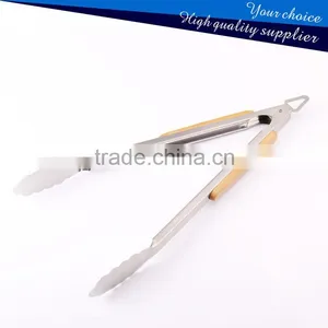 Hihg Quality Kitchen Utensils Tongs and BBQ Grill Stainless Steel Tongs With Wooden Handle thumbnail-2
