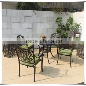 2016 Cast Aluminum Powder Coated Garden Table Set With Cushion - Antique Bronze thumbnail-1