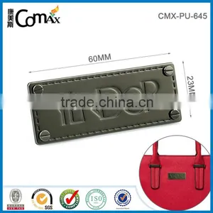 Decorative Screw Type Custom Engraved Handbag Logo Metal Plate thumbnail-1