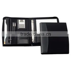 Custom Black Business Card Padfolio Leather Document File Presentation Folders thumbnail-1
