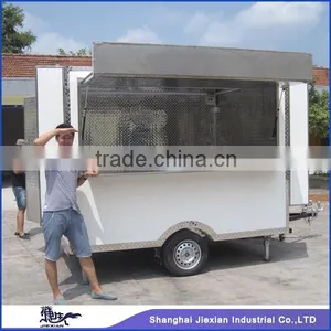 JX-FS280A Stainless Steel Mobile Fast Food Trailer With Foldable Advertising Board thumbnail-1