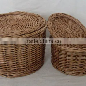 Rectangle Wicker Basket With Lids thumbnail-1