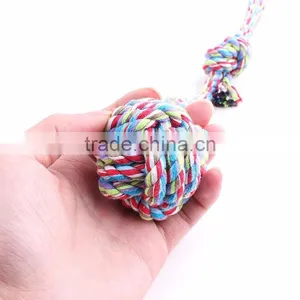 Cotton Rope Hand Pull Long Tail Dog Toys Ball Small Size 30cm thumbnail-2